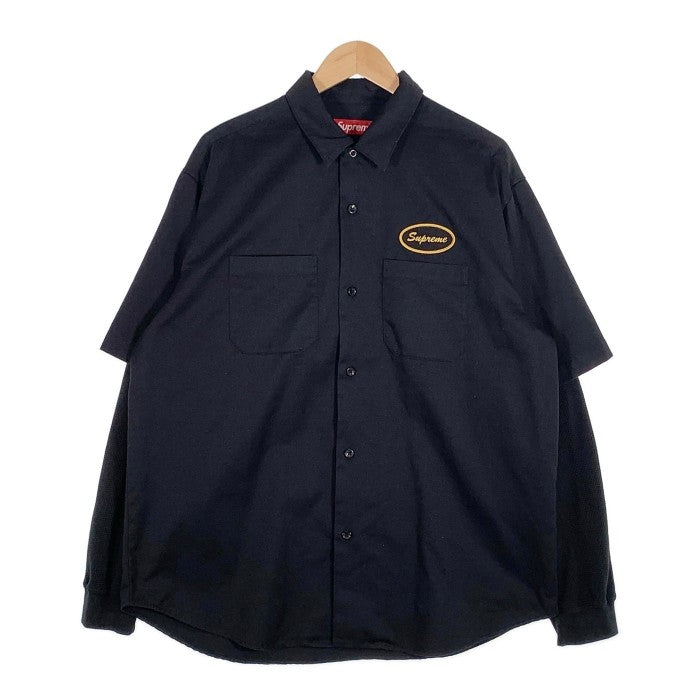 SUPREME シュプリーム 23AW Thermal Sleeve Work Shirt サーマルスリーブ ワークシャツ ブラック Size L  福生店