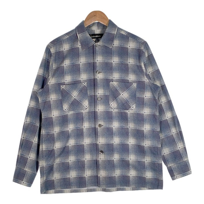 Subculture サブカルチャー 23SS 60'S OMBRE CHEC PRINT NEL SHIRT オンブレチェック プリント  フランネルシャツ ブルー SCSH-S2304 Size 2 福生店