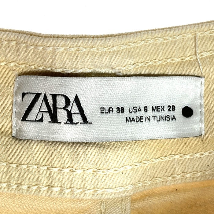 ZARA ザラ ワイド ストレート デニムパンツ イエロー size38 瑞穂店