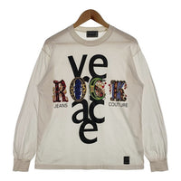 VERSACE JEANS COUTURE ヴェルサーチジーンズクチュール プリント ロングスリーブTシャツ ホワイト Size M 相当 福生店