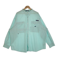 Columbia コロンビア PFG Fishing Plaid Bonehead Shirts フィッシングシャツ チェック ホワイト ライトグリーン Size 3X 福生店