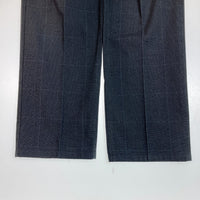 BURBERRY BLACK LABEL バーバリー ブラックレーベル グレンチェック センタープレス パンツ グレー size76 瑞穂店