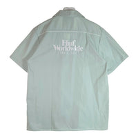 HUF ハフ GAS STATION S/S WOVEN SHIRTS 半袖ワークシャツ グリーン系 ハーバーグレー sizeL 瑞穂店