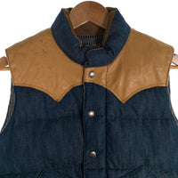 SUGAR CANE シュガーケーン レザーヨーク デニムダウンベスト インディゴ Size S 福生店