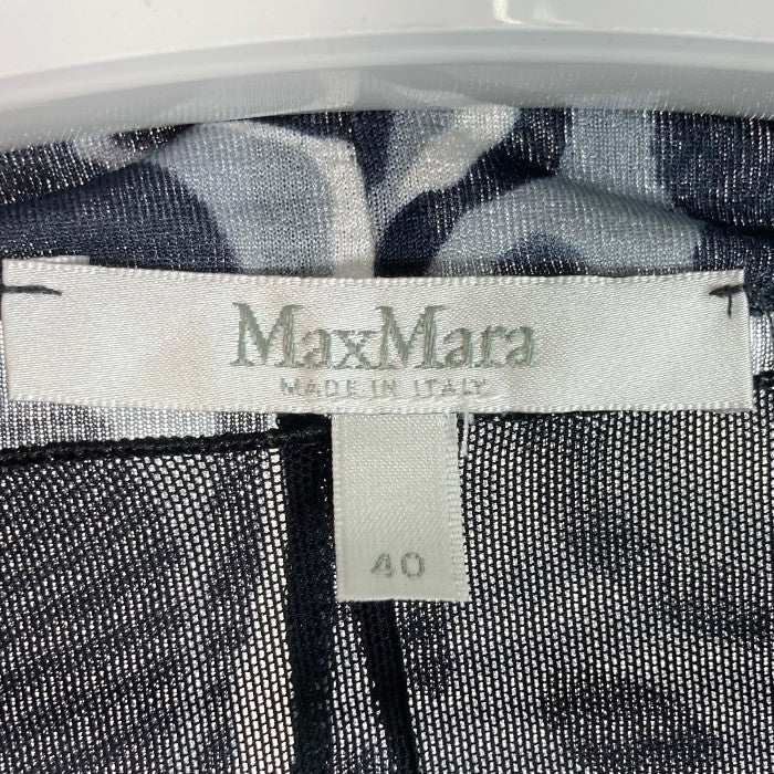 MAX MARA マックスマーラ ワンピース 七分袖 総柄 イタリア製 MADE IN ITALY ブルー グレー size40 瑞穂店
