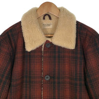Nudie Jeans ヌーディージーンズ Mangan Lumber Jacket チェック ウール 裏ボアジャケット レッド 160692 Size M 福生店