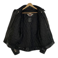 HARLEY-DAVIDSON ハーレーダビッドソン レザー シングルライダースジャケット ワッペン 衿付き ブラック Size M 福生店