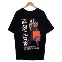 STUSSY ステューシー Classic A GO GO ローマの休日 バックプリント Tシャツ ブラック メキシコ製 Size L 福生店