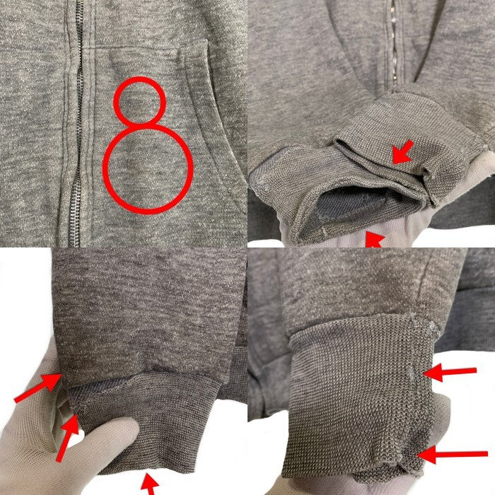 70’s Healthknit ヘルスニット ダブルフェイス 裏サーマル ジップアップスウェットパーカー グレー USA製 Size XL(50-52) 福生店