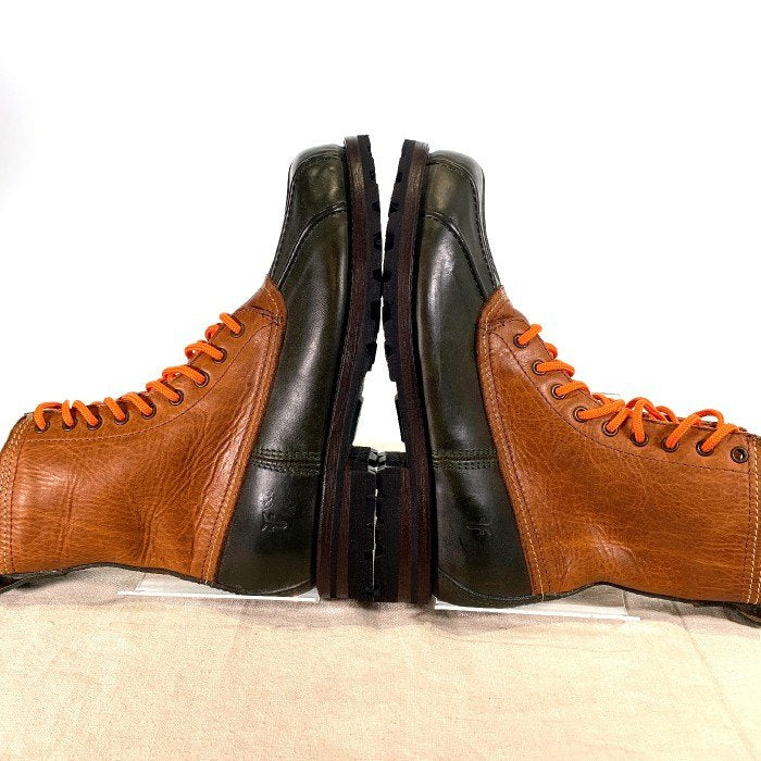 FRYE フライ DUCK BOOTS オールレザー ダックブーツ ブラウン グリーン 内ファー 3487131 Size US 8 1/2D (26.5cm) 福生店