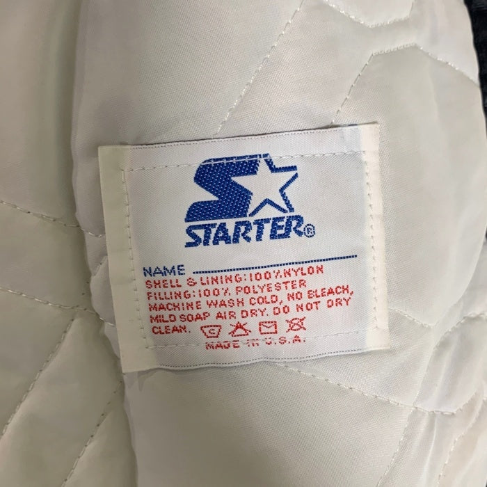 80-90's NFL RAIDERS レイダース ナイロンスタジャン 中綿 刺繡 ワッペン ブラック STARTER PRO LINE USA製 Size XL 福生店