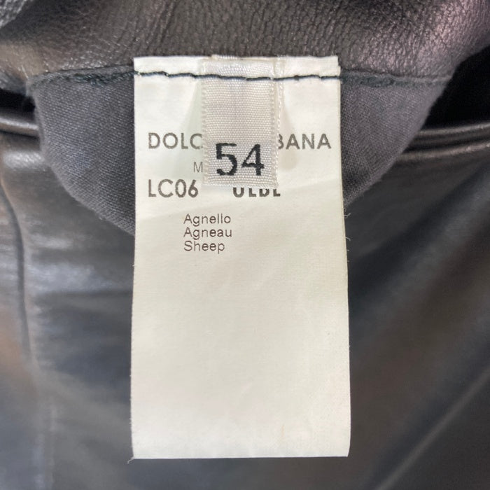 DOLCE&GABBANA ドルチェアンドガッバーナ ラムレザー ジャケット コート ブラック size54 瑞穂店