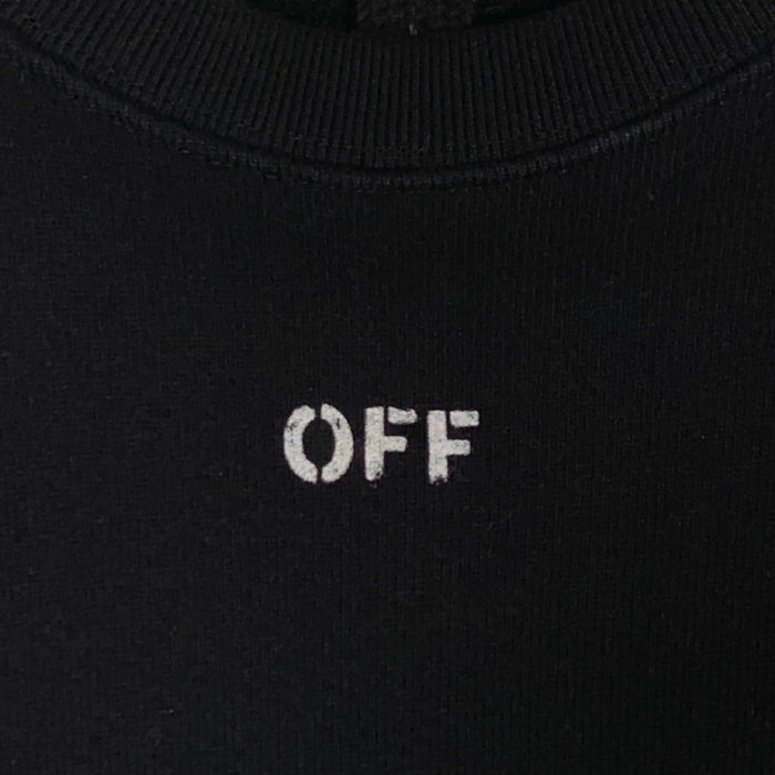 OFF-WHITE オフホワイト DIAG SKULLS OVER CREWNECK クルーネックスウェットトレーナー バックスカル ブラック OMBA035S19D25017 Size L 福生店