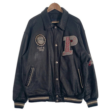 PHAT FARM ファットファーム オールレザー スタジャン ワッペン 刺繡 ブラック Size XL 福生店