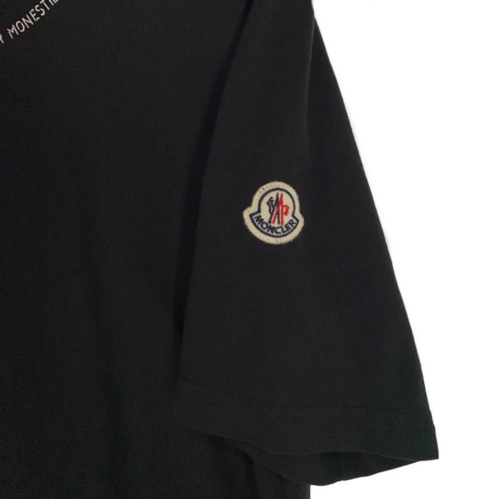 MONCLER モンクレール SS T-SHIRT ショートスリーブTシャツ ブラック ネックロゴプリント ワッペン 23年 J10918C00044 8390T Size M 福生店