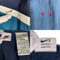 00's NIKE ナイキ ジップアップ ナイロンジャケット ネイビー グリーン 刺繡 Size L 福生店
