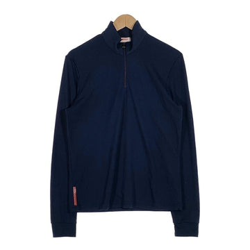 PRADA SPORT プラダスポーツ ハーフジップ プルオーバー ロングスリーブカットソー ネイビー ポリエステル SJJ80 Size M 福生店