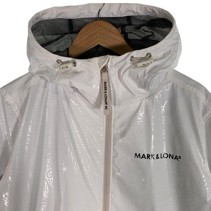 MARK&LONA マークアンドロナ 22FW Maze Multiple Hood Jacket ポリエステル フーデッドジャケット ホワイト ロゴプリント 薄手 MLM-2C-AD01 Size 48 福生店