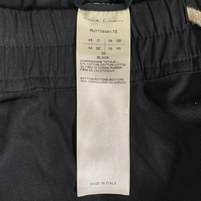 Rick Owens リックオウエンス 17SS ドローストリング サルエルパンツ ブラック コットン イーストランド RU17S9381-TE Size 48 福生店