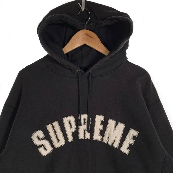 SUPREME シュプリーム 21AW Pearl Logo Hooded Sweatshirt パールロゴ プルオーバースウェットパーカー アーチ ブラック Size XL 福生店