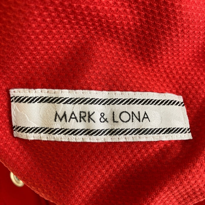 MARK&LONA マークアンドロナ サイドストライプ ジャージーパンツ ステッチほつれ有 レッド size48 瑞穂店