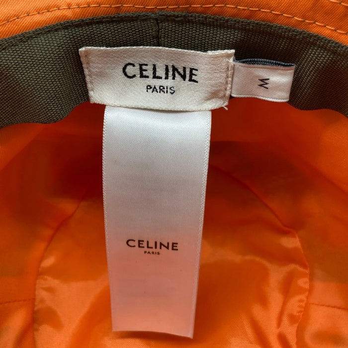 CELINE セリーヌ 2AUB0930C キルティング バケットハット オレンジ×カーキ sizeM 瑞穂店