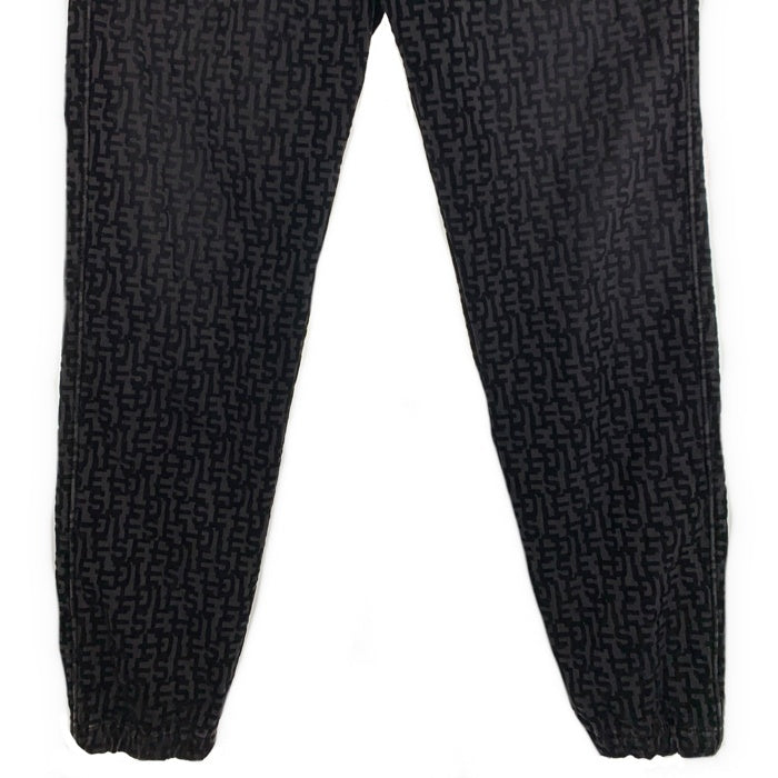 DIESEL ディーゼル 23AW D-UM-RIB-NE モノグラム スウェット パンツ ブラック チャコール Size S 福生店
