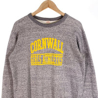 PENNEY`S ぺニーズ CORNWALL GIRLS ATHLETICS プリント クルーネックスウェットトレーナー グレー 復刻 Size 38 福生店