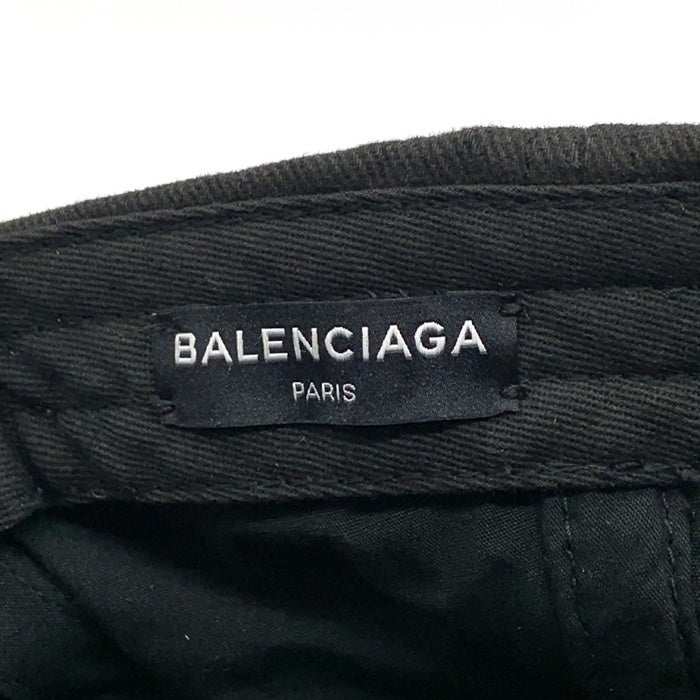BALENCIAGA バレンシアガ 2018 BB ベースボールキャップ ブラック ラバーロゴ 刺繡 Size L (59) 福生店