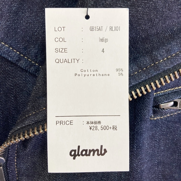 glamb グラム ストレートデニム ダブルライダースジャケット インディゴ GB15AT/RLX01 Size 4 瑞穂店