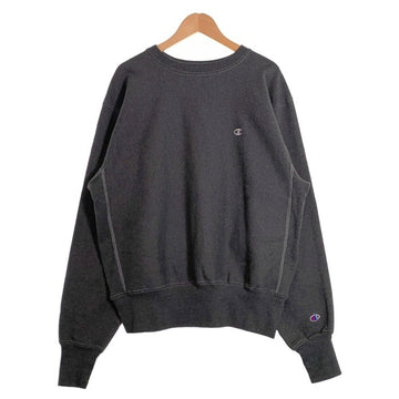 90's Champion チャンピオン リバースウィーブ クルーネックスウェットトレーナー チャコールグレー USA製 トリコ刺繡 Size L 福生店