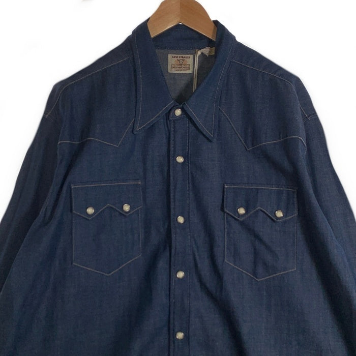LEVI'S リーバイス デニム ウエスタン ショートホーン シャツ インディゴ 001L7-0002 Size XL 福生店