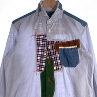 JUNYA WATANABE ジュンヤワタナベ COMME des GARCONS MAN コムデギャルソン マン パッチワーク 長袖 シャツ ライトブルー Size S 福生店