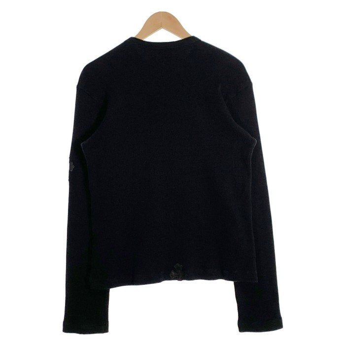 Chrome Hearts クロムハーツ Y NOT CROSS PTCHS THERMAL CREW L/S TEE サーマルカットソー ロングスリーブ レザークロスパッチ ブラック Size M 福生店
