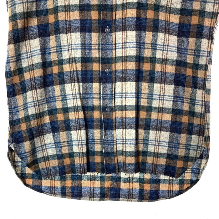 PENDLETON ペンドルトン 70's USA製 ウールシャツ 片ポケット ベージュxブルー sizeM 瑞穂店