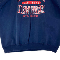 90's NEW YORK NEW YORK HOTEL＆CASINO ニューヨーク ニューヨーク ホテル&カジノ プリント クルーネックスウェットトレーナー ネイビー Size XL 瑞穂店