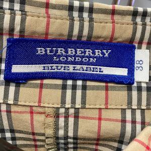 BURBERRY BLUE LABEL バーバリー ブルーレーベル FE526-100 7分袖シャツ ノバチェック ベージュ size38 瑞穂店