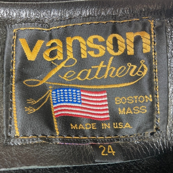 VANSON バンソン レザーチャップス パンツ ブラック Size 24 瑞穂店