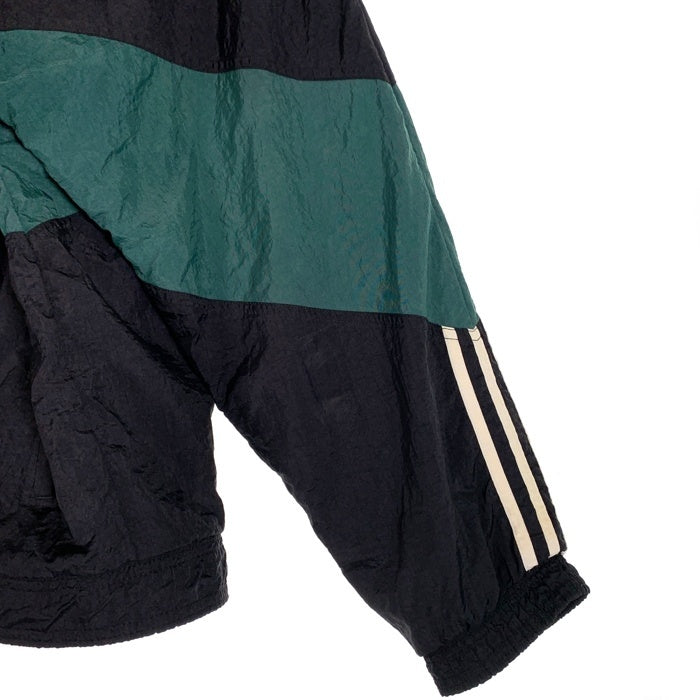 80-90’s adidas アディダス ナイロン トラックジャケット ブラック グリーン Size L 福生店