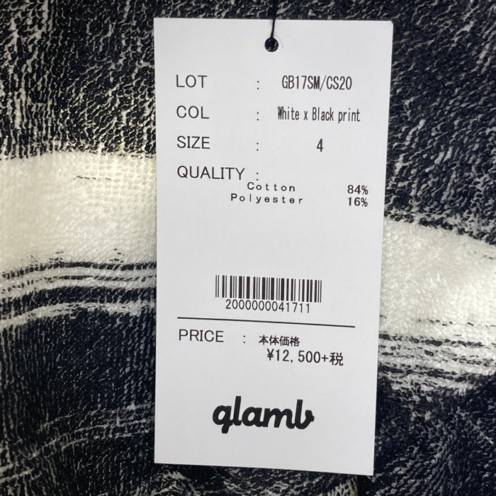 glamb グラム Simons border CS シモンズボーダーカットソー パイル地 ホワイト ブラック GB17SM/CS20 Size 4 瑞穂店