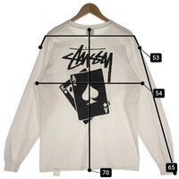 STUSSY ステューシー トランプ プリント 長袖 Tシャツ ロンT ホワイト Size L 福生店