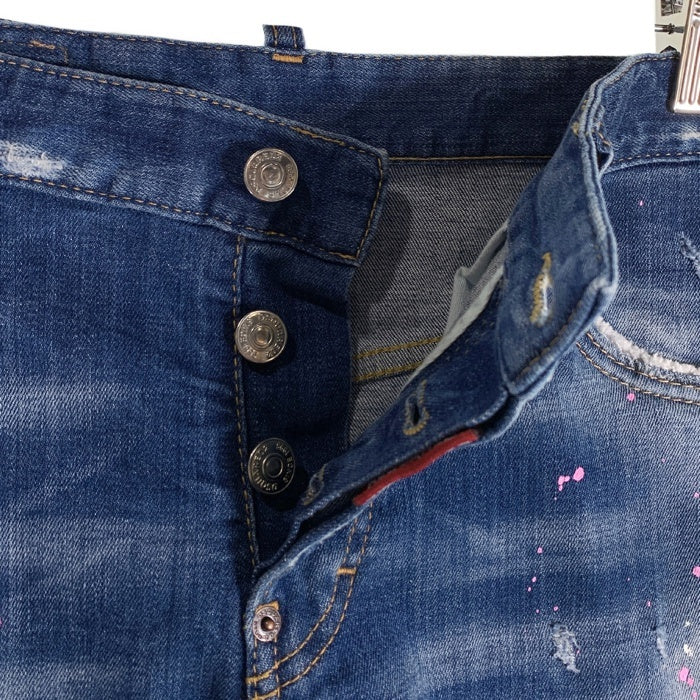 DSQUARED2 ディースクエアード SEXY TWIST JEAN セクシーツイストジーンズ ペンキ ダメージ加工 インディゴ S71LB0476 S30342 Size 44 福生店