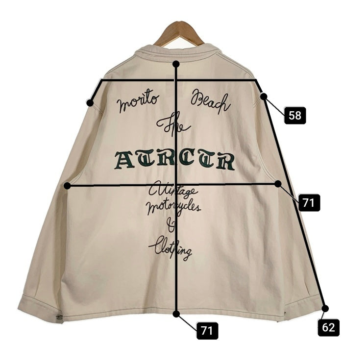 ATRCTR アトラクター Washed locomotive jacket 25 ウォッシュドロコモーティブジャケット カバーオール 刺繡 ホワイト Size 2 福生店