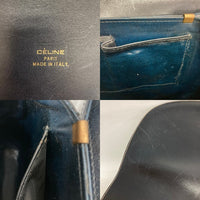 CELINE セリーヌ OLD 馬車柄 ジャガード ショルダーバッグ ヴィンテージ ネイビー 瑞穂店