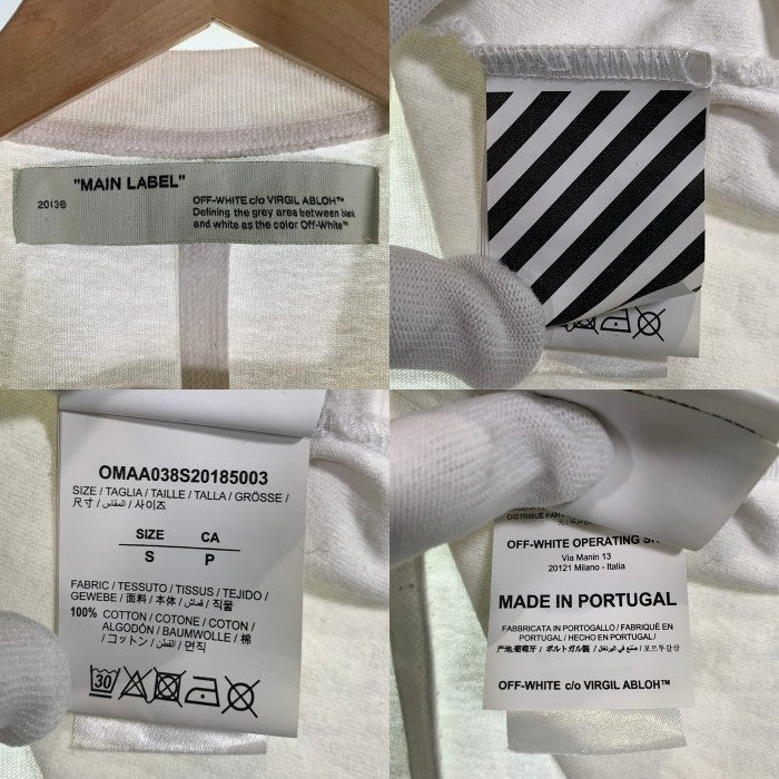 OFF-WHITE オフホワイト AORPORT TAPE S/S OVER TEE オーバーサイズ プリントTシャツ ホワイト OMAA038S20185003 Size S 福生店