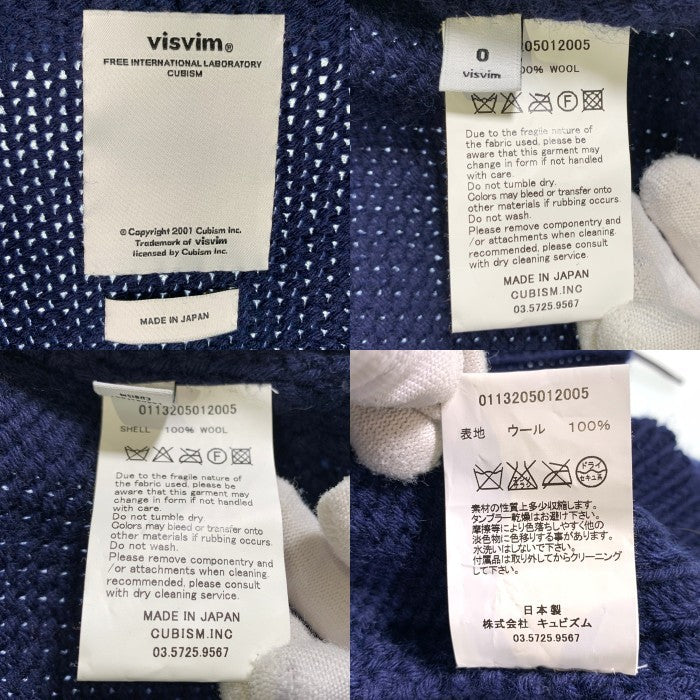 VISVIM ビズビム STURGIS SWEATER F.Z ショールカラー ジップアップウールセーター ネイビー 0113205012005 Size 0 福生店