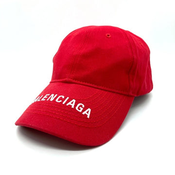 BALENCIAGA バレンシアガ ロゴ刺繡 ベースボールキャップ レッド Size L(59) 瑞穂店