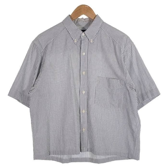 80-90's GAP ギャップ シアサッカー ボタンダウン ストライプシャツ 半袖 ホワイト オールド Size M 福生店