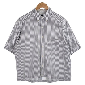 80-90's GAP ギャップ シアサッカー ボタンダウン ストライプシャツ 半袖 ホワイト オールド Size M 福生店