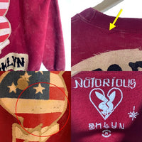 NOTORIOUS BROOKLYN ノトーリアス ブルックリン クルーネック スウェット タイダイ バーガンディー Size M 福生店